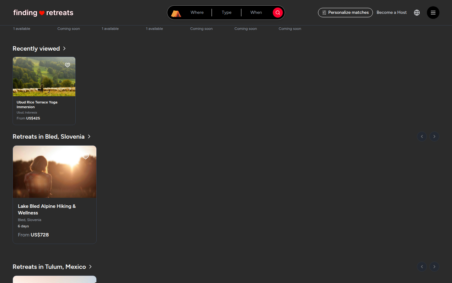 The Recently viewed row on the home page (desktop)