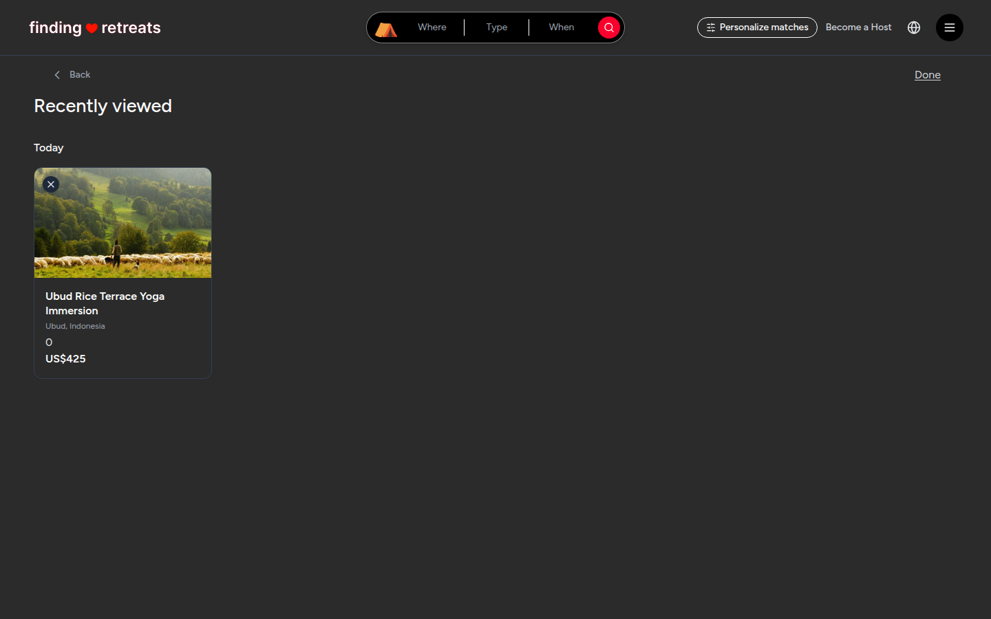 The Recently viewed page in Edit mode (desktop)
